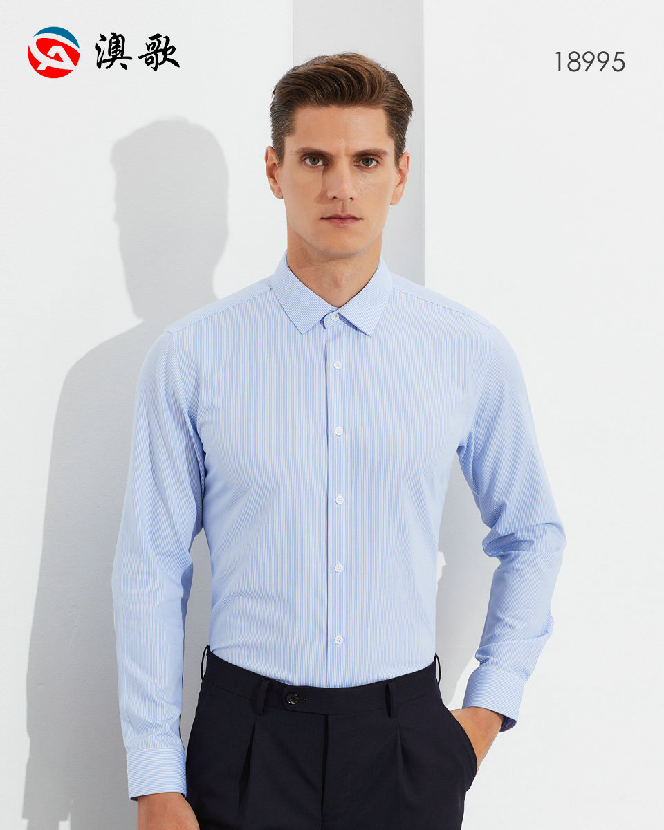 50支抗皺竹纖維-條紋男長袖