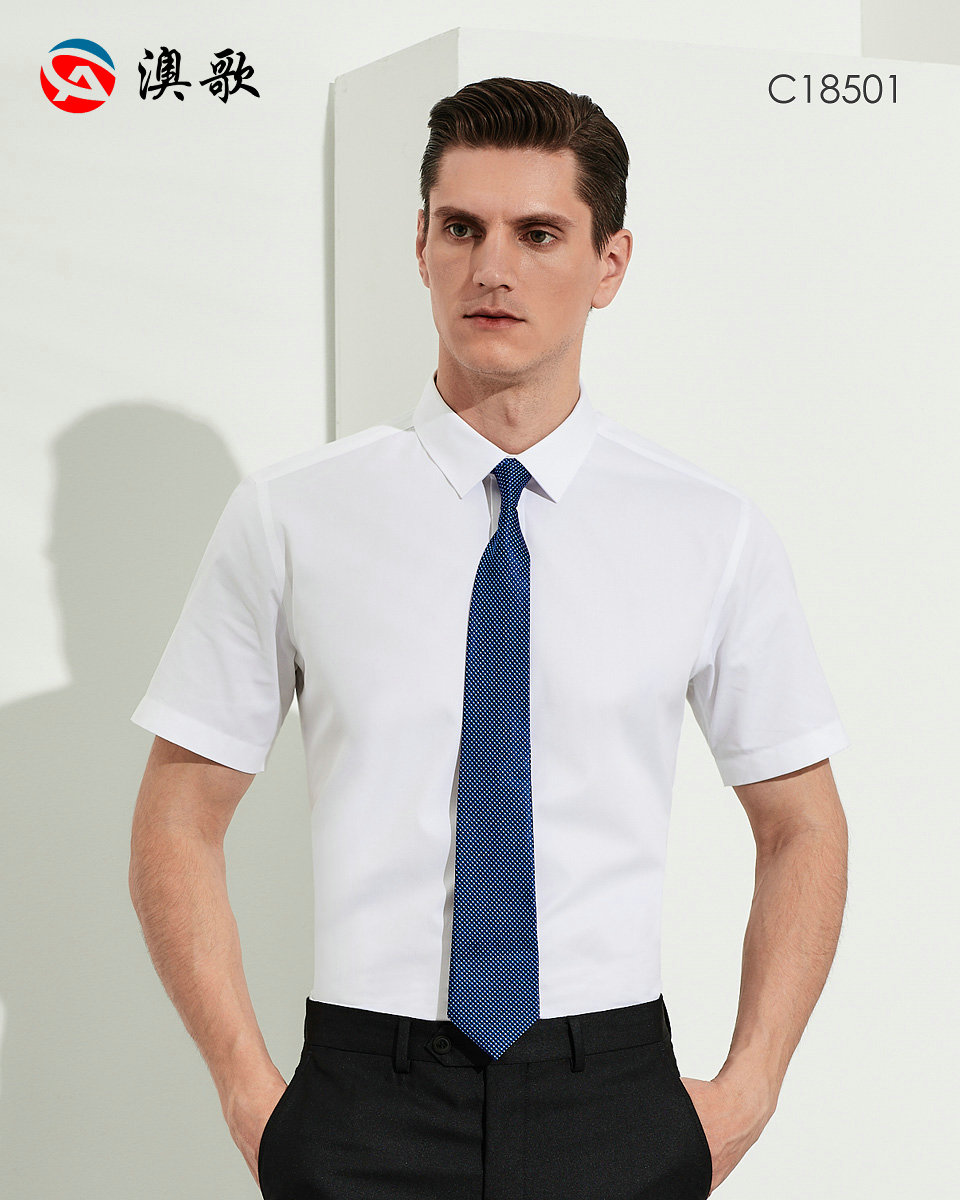 60棉免燙MA-501男短袖襯衫