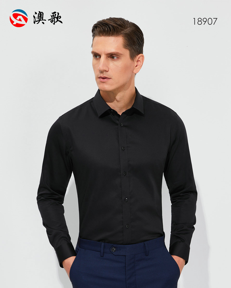 全棉100支雙液氨免燙-男長袖