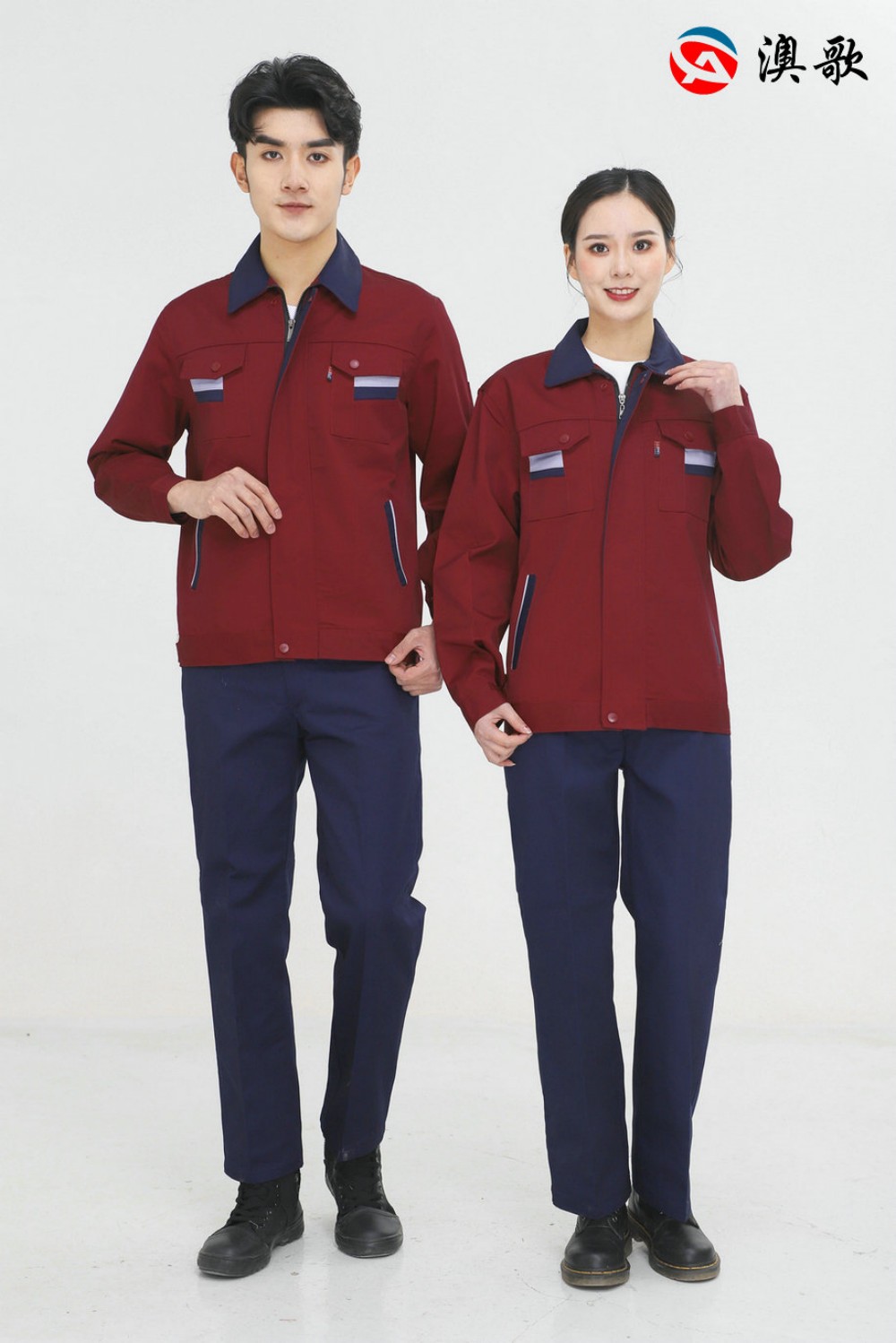 TN18翻領撞色工作服