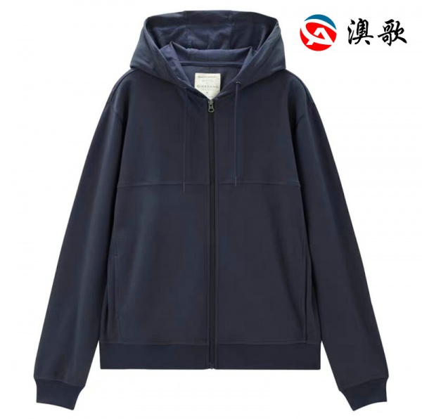 純棉毛圈拉鏈連帽衛衣開衫 純棉毛圈拉鏈連帽衛衣開衫