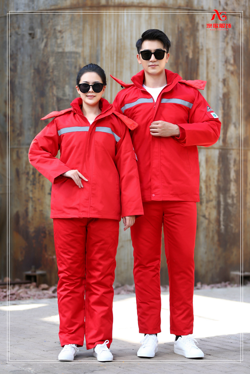 \TN71斜插兜防靜電反光條加厚防寒服