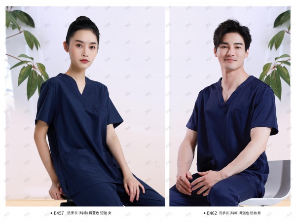 AG E457藏藍色(純棉)洗手衣 短袖/男/女 AG E457藏藍色(純棉)洗手衣 短袖/男/女