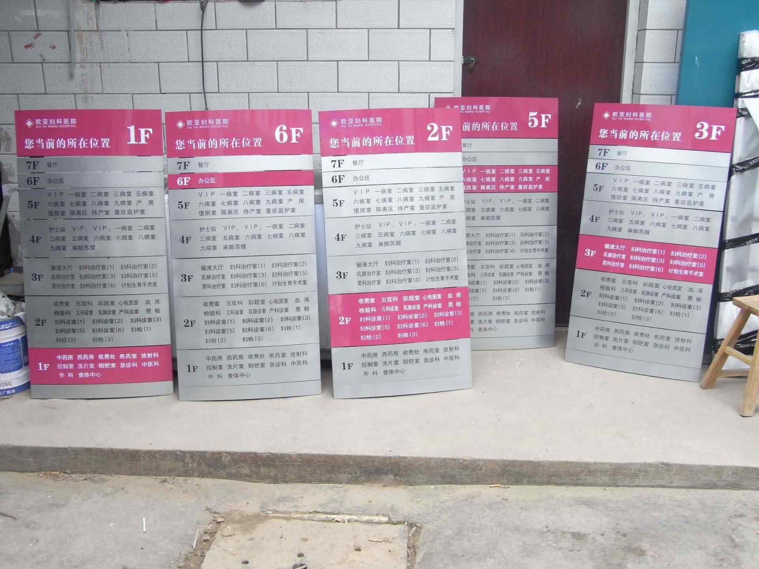 医院电梯口导视