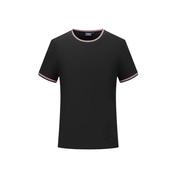 208#間色時尚潮牌圓領T恤-黑色