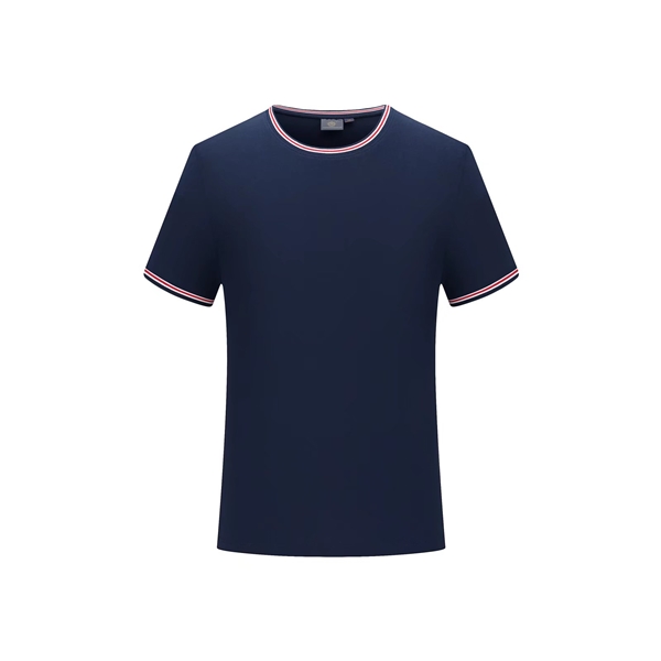 208#間色時尚潮牌圓領T恤-藏青