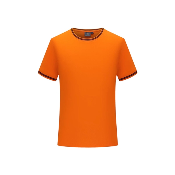 208#間色時尚潮牌圓領T恤-橙色