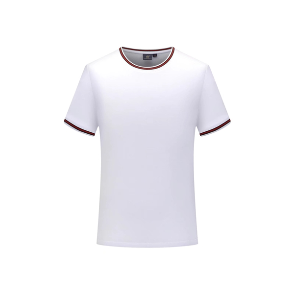 208#間色時尚潮牌圓領T恤-白色