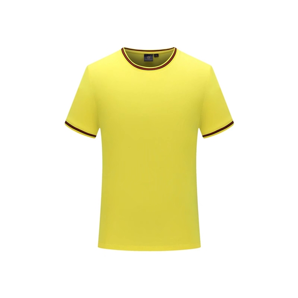 208#間色時尚潮牌圓領T恤-黃色