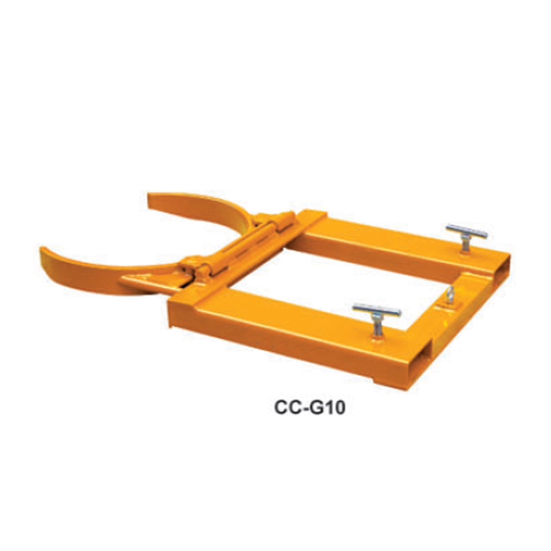 Special oil barrel handling clamp for hoop forklift CC-G