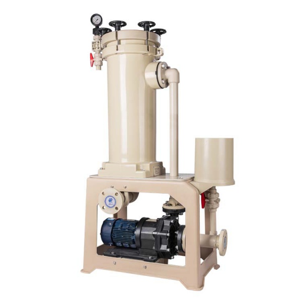 MK无金属扣环法兰与桶身一 体成型化学药液过滤机