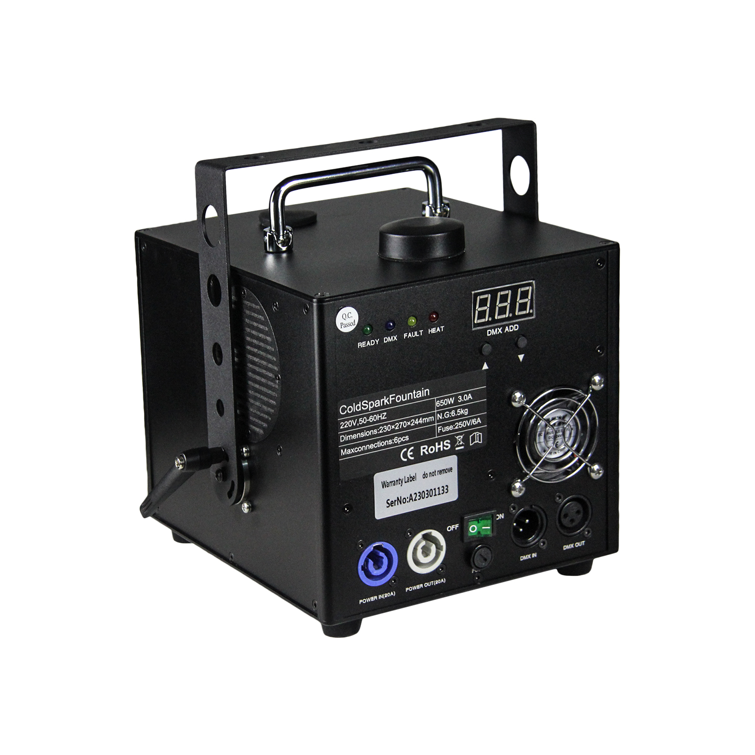 Horizontal spark machine