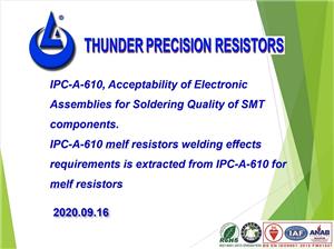 Melf resistors solderability standard of Thunder Precision Resistors