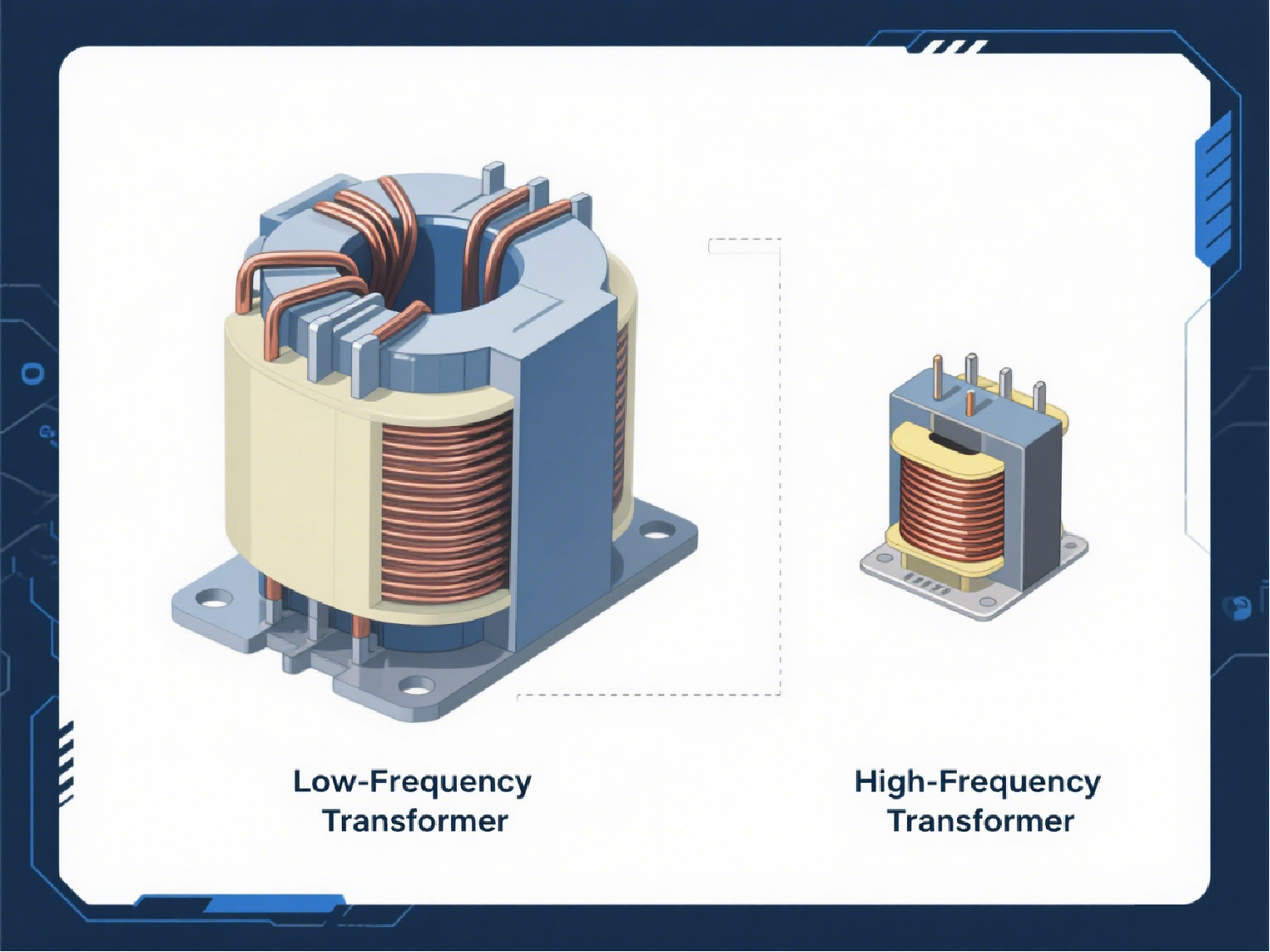High-Frequency vs. Low-Frequency Transformers: A Comparative Analysis of Efficiency and Loss Characteristics