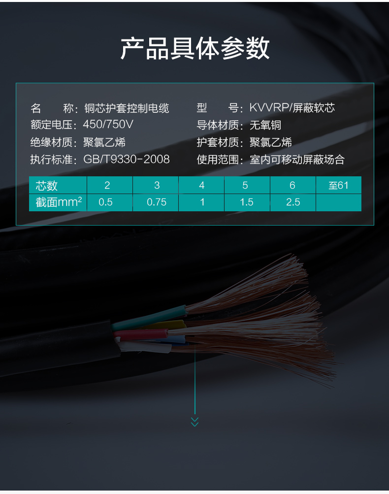 产品参数-胜华电线KVVRP铜带编织屏蔽控制软铜芯护套控制电缆厂家