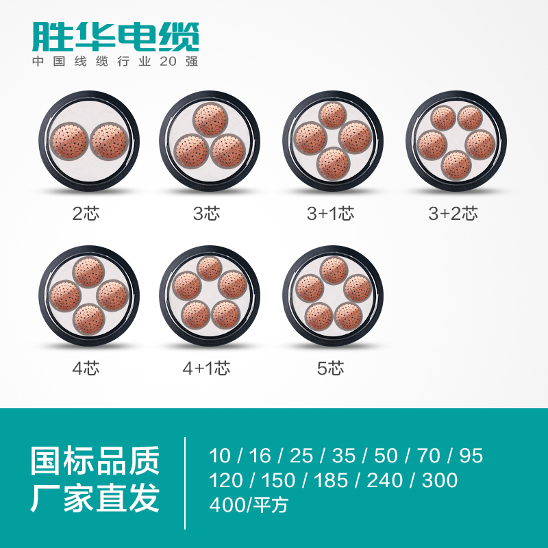 胜华电缆YJV22-0.6/1KV铠装铜带交联铜芯电力电缆线
