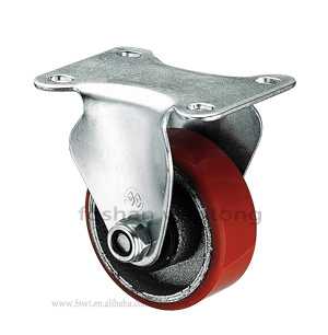 鐵芯聚氨酯PU固定腳輪（lún）（支架規格3mm）