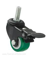 聚氨酯PU黑色金屬支架雙軸承小金剛絲杆旋轉刹車（chē）