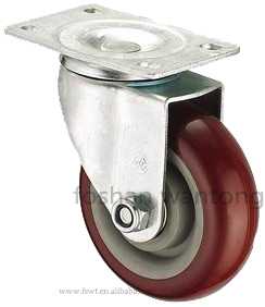 棗（zǎo）紅雙軸聚（jù）氨酯PU腳輪萬向輪
