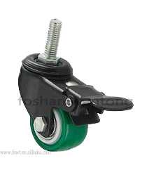 聚氨酯PU黑色金属支架（jià）双轴小金刚丝杆全刹轮