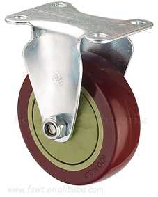 棗紅單軸絲杠全刹（shā）（絲杆刹製（zhì）腳輪）