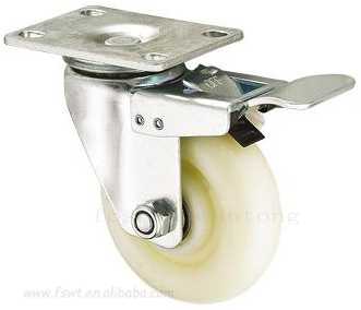 中型（xíng）尼（ní）龍雙軸輪子旋轉刹車（刹製腳輪）