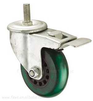 中型（xíng）绿PVC丝杆刹车（刹制轮子)