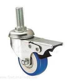 雙軸PVC輪絲杆全刹輪子