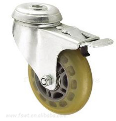 3寸聚氨酯PU孔頂萬（wàn）向輪（lún）帶刹車