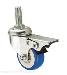 雙軸PVC絲（sī）杆萬向輪帶刹車