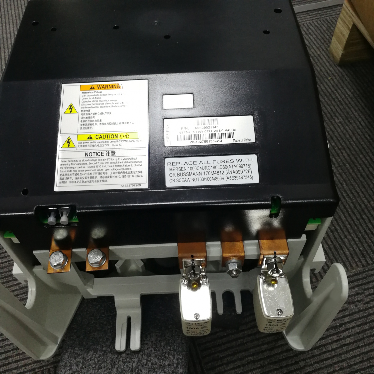 Power Cell P/N: A5E39021143, Siemens GH180 Drives G5 GEN5 6SR5-70A 750V ...