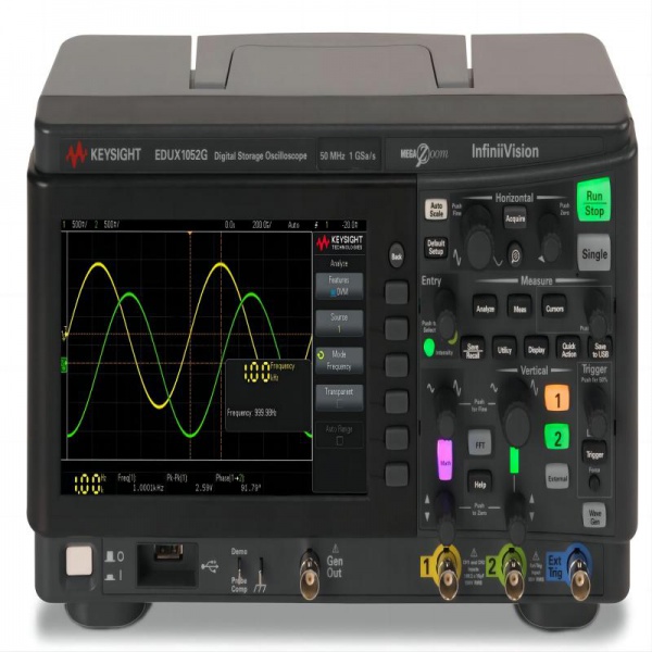 EDUX1052A 示波器：50 MHz，2 個模（mó）擬通道