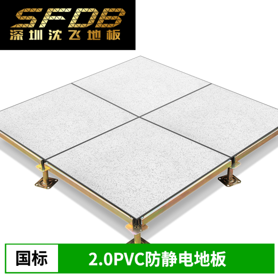 FDB沈飞地板 防静电地板PVC全钢国标高架空服务器机房办公室活动地板 国标2.0PVC 一平米 