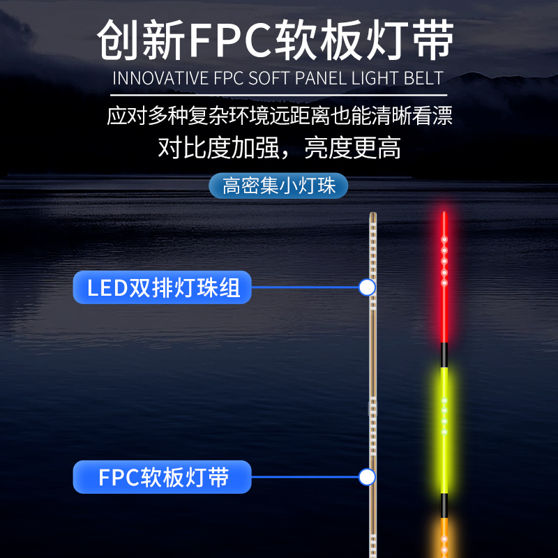 利来国际浮漂轻口鲫鱼漂高迅速咬钩变色鲤鱼综合日夜两用电子夜光漂DL-10