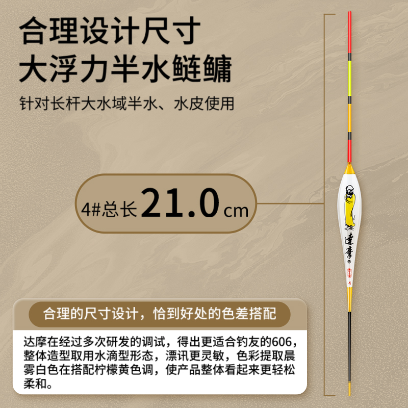 利来国际浮漂大吃铅浮漂半水中层大物鲢鳙打浮短漂606