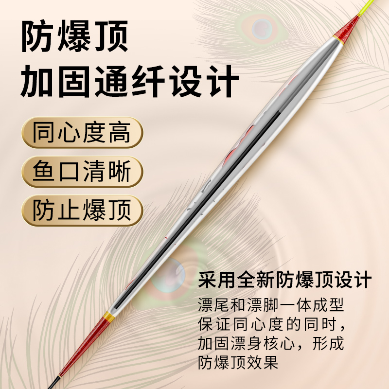 利来国际浮漂女利来国际轻口鲫鱼孔雀羽底钓综合鱼漂KN04