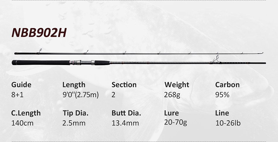 NOEBY 2024 new Sea bass rock fishing Rod