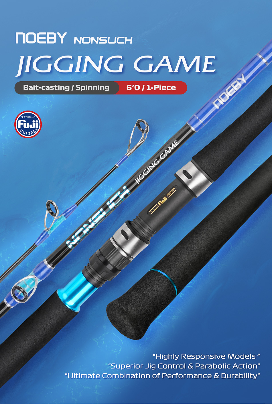 NOEBY Jigging Rod 1.83m Baitcasting Spinning Rod