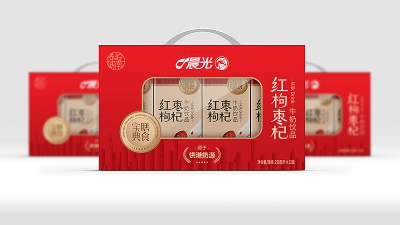 晨光红枣枸杞牛奶包装